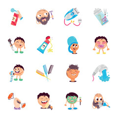  Self Grooming Flat Stickers
