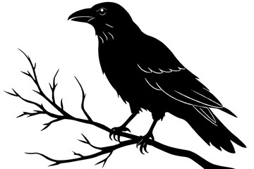 crow bird silhouette vector illustration