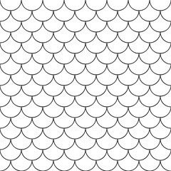 fish scale pattern, mermaid, dragon, snake scales, fish skin texture, black line vector illustration © Liena