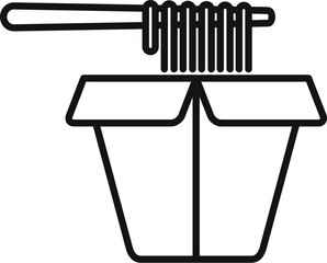 Simple vector showing delicious asian food being lifted for enjoyment