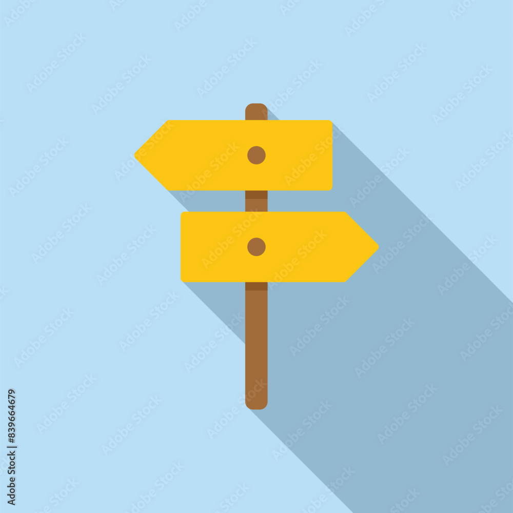 Poster two blank signposts pointing in different directions, symbolizing a difficult decision