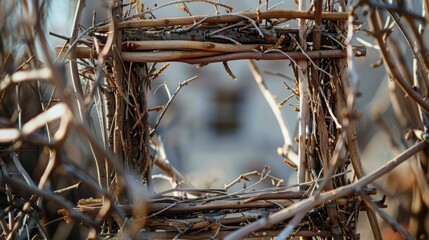 frame made of dry branches.