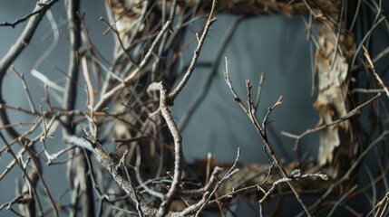 frame made of dry branches.