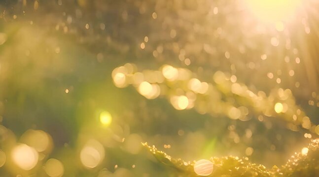 Intricate dance of pollen grains swirling in a sunbeam, each tiny speck glowing like golden fairy dus