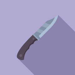 Sharp hunting knife with wooden handle is being displayed for sale