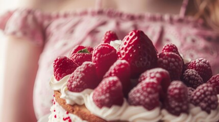 cake close-up against the background of a fat woman.