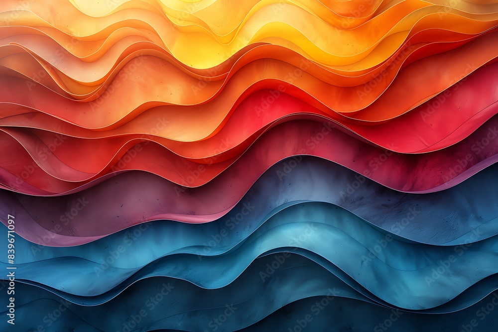 Poster transcendent chroma enter realm of transcendent abstraction where minimalist warm cool color blend s