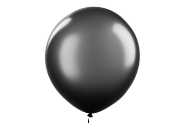 Black balloon isolated on transparent background cutout