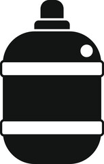 Simple black icon of a beer keg, commonly used by breweries and bars for storing and dispensing beer