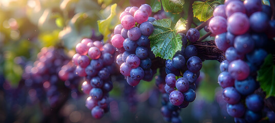 A close-up of nature vineyard grapes, the details and textures captured in stunning clarity