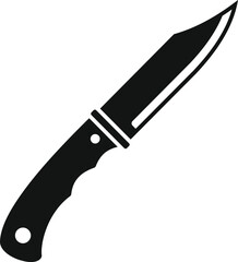 Simple icon showing a hunting knife with a wooden handle