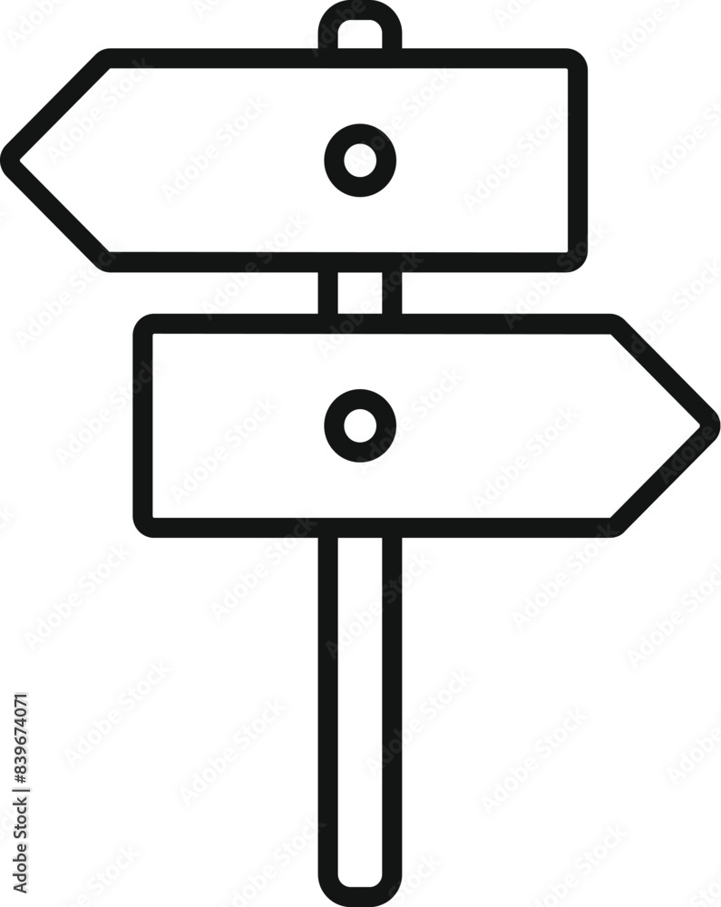 Poster signpost showing the way for decision making and choosing the right path