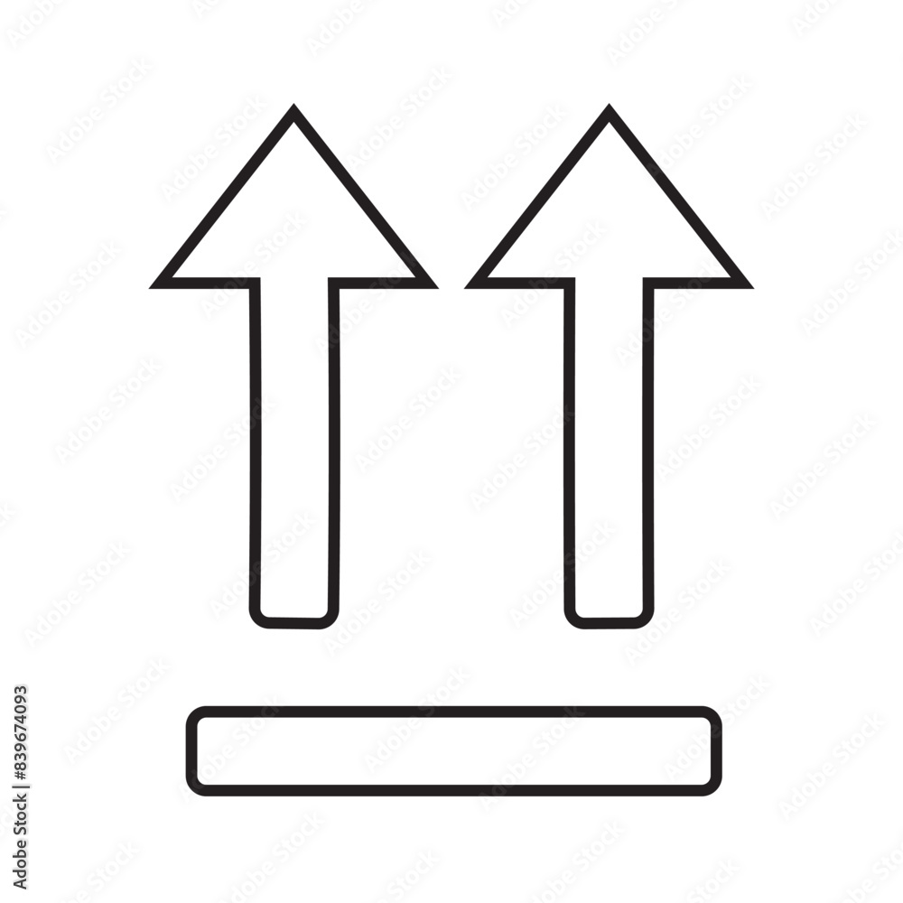 Poster up arrow silhouette, vector. arrows vector set with stroke line. modern simple black arrow up symbol