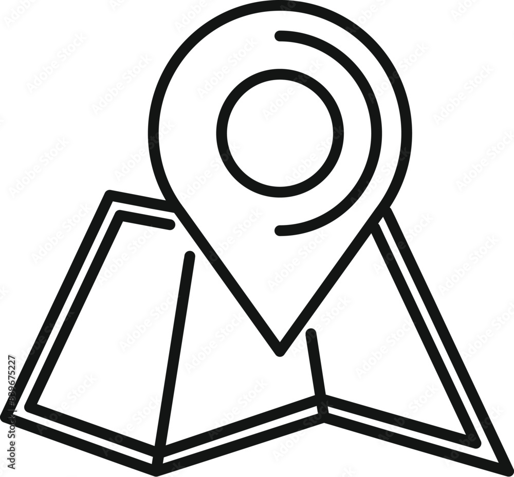 Poster simple symbol marking a specific point on a map, indicating a destination or point of interest