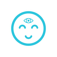 Intuition, third eye icon, isolated on white background, from blue icon set