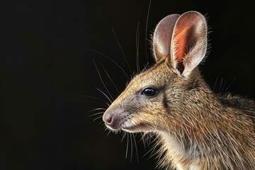 Obraz premium A close-up shot of a small animal against a dark backdrop