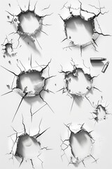 Four pieces of shattered glass