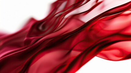 Deep crimson wave abstract background, passionate and bold, isolated on white