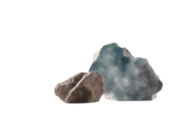 Mineral stone isolated on transparent background cutout