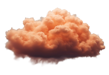 Orange cloud isolated on transparent background cutout