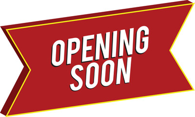 White coming soon text promotional banner design with red background