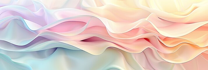 Obraz premium Soft wave patterns in light colors, creating a calming and cute background