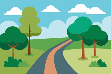 landscape with road illustration