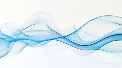 Obraz premium Gentle azure wave abstract pattern, clear and light, isolated on a white backdrop