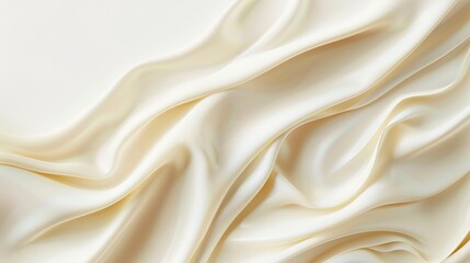 Obraz premium Gentle bisque wave abstract pattern, soft and creamy, isolated on a white backdrop