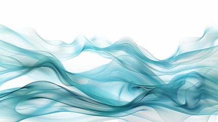Obraz premium Gentle seafoam wave abstract background, tranquil and soothing, isolated on white