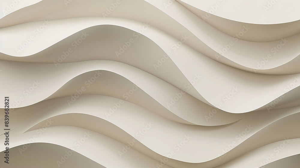 Wall mural gentle taupe wave abstract pattern, sophisticated and versatile, isolated on a white backdrop