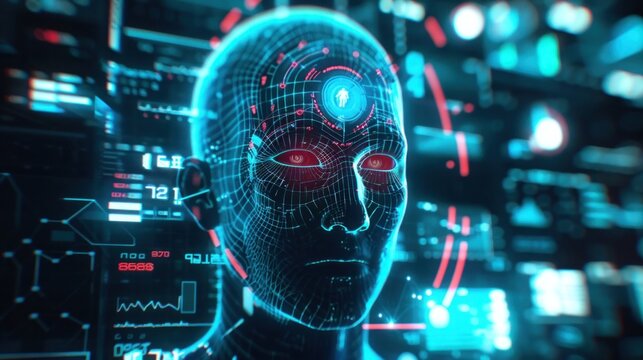 health future design on hi tech background.  hud interface elements of medicine. head hud interface hologram elements of digital data chart