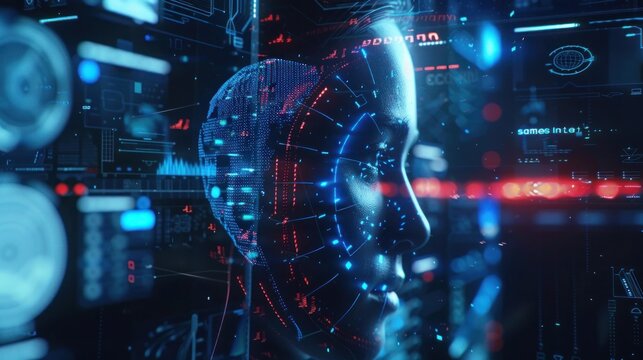 health future design on hi tech background.  hud interface elements of medicine. head hud interface hologram elements of digital data chart