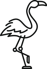 Simple illustration of a flamingo standing on one leg