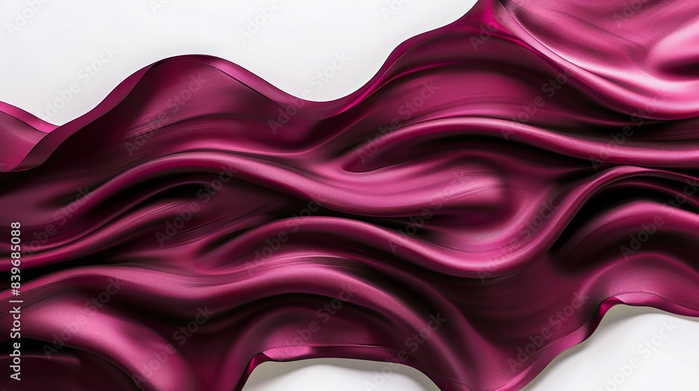 Wall mural rich ruby wave abstract pattern, luxurious and deep, isolated on a white backdrop