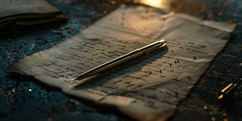 A pen that writes by itself, recording thoughts and spoken words onto paper