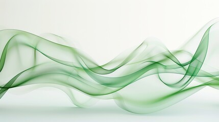 Fototapeta premium Soft sage wave abstract background, calming and inviting, isolated on white