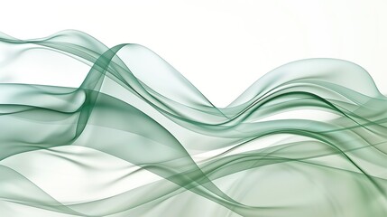 Obraz premium Soft sage wave abstract background, calming and inviting, isolated on white