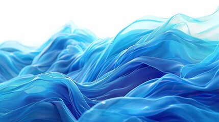 Fototapeta premium Vibrant cerulean wave abstract background, crisp and cool, isolated on white
