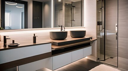 modern bathroom ai generated video