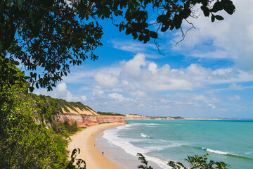 Pipa Beach at Rio Grande do Norte in Brazil Northeast. Stunning cliffs on the beach. Tropical...