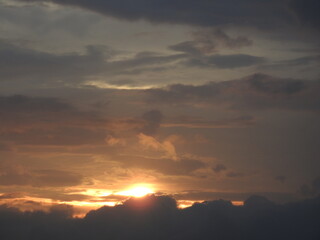 A fiery sunset breaking through the clouds above Kent County, Delaware. 