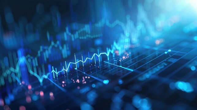 Financial data graph chart report statistic marketing management strategy analysis accounting. Digital financial chart and exchange financial growth graph