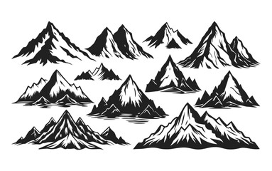Obraz premium Mountain silhouette illustration vector