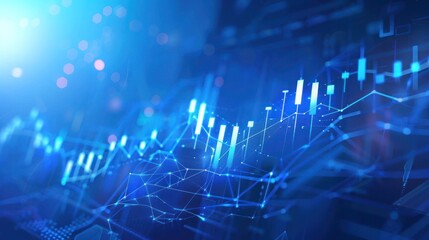 Digital financial chart and exchange financial growth graph