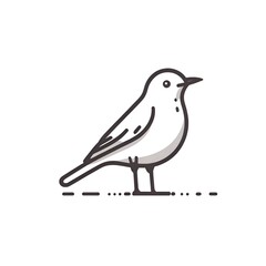 Obraz premium A simple and elegant line art illustration of a bird, rendered in clean black and white, isolated on white background