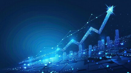 Digital financial chart and exchange financial growth graph. Financial data graph chart report statistic marketing management strategy analysis accounting