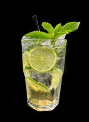 glass of mojito cocktail