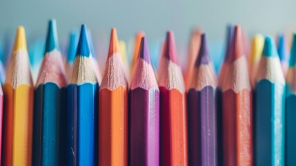 colorful pencils on a white background, copy space, place for text, creative ideas, art school, hobby, passion, education 