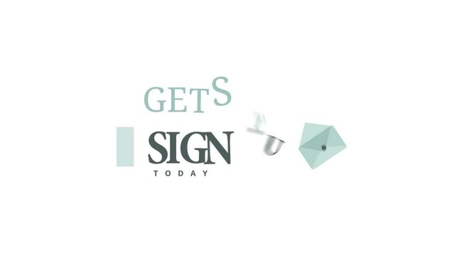 Animated Sign Up Now Typography on colorful  Screen Background Get started today
